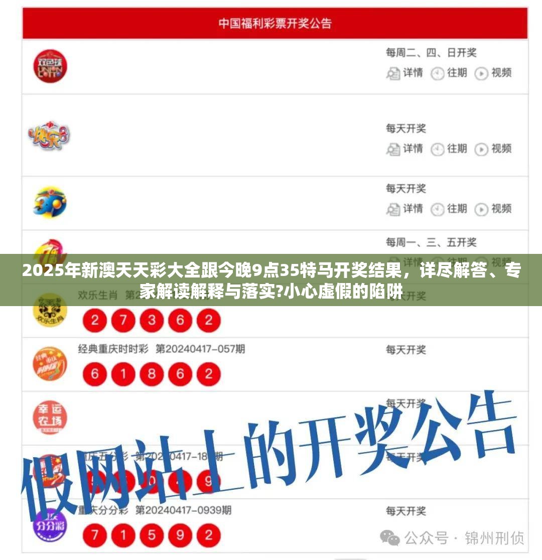2025年新澳天天彩大全跟今晚9点35特马开奖结果，详尽解答、专家解读解释与落实?小心虚假的陷阱